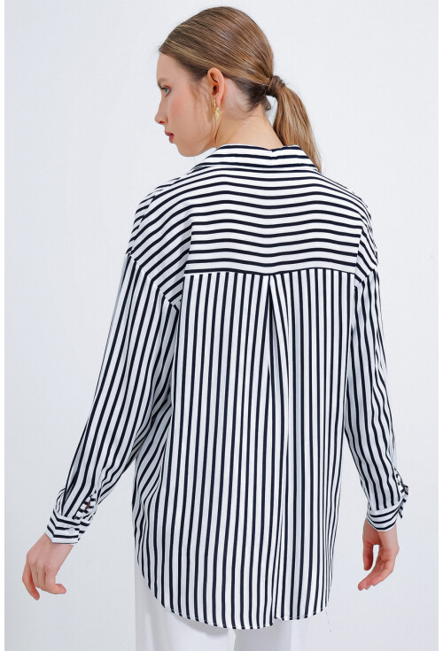 3900 Oversize Uzun Basic Gömlek