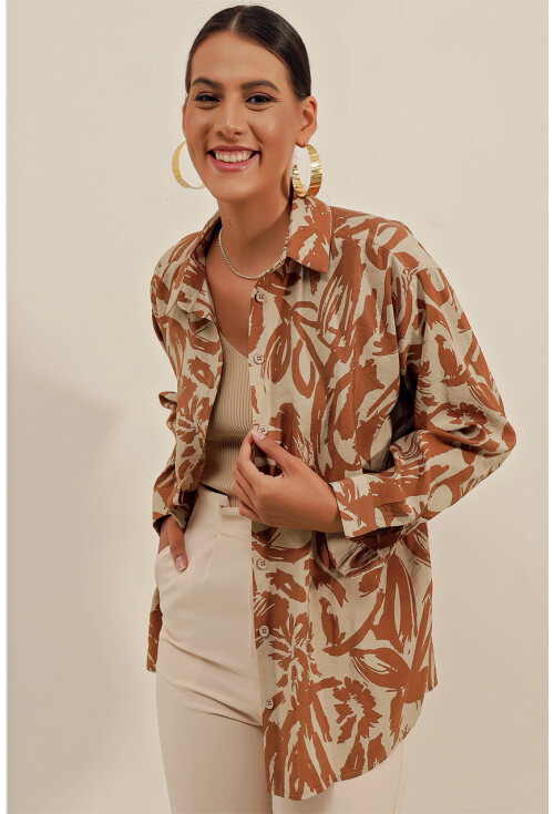 3900 Oversize Uzun Basic Gömlek