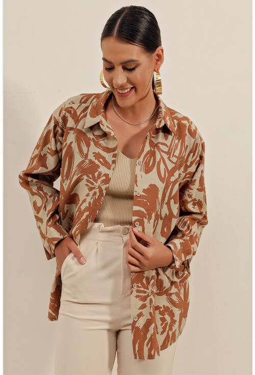 3900 Oversize Uzun Basic Gömlek
