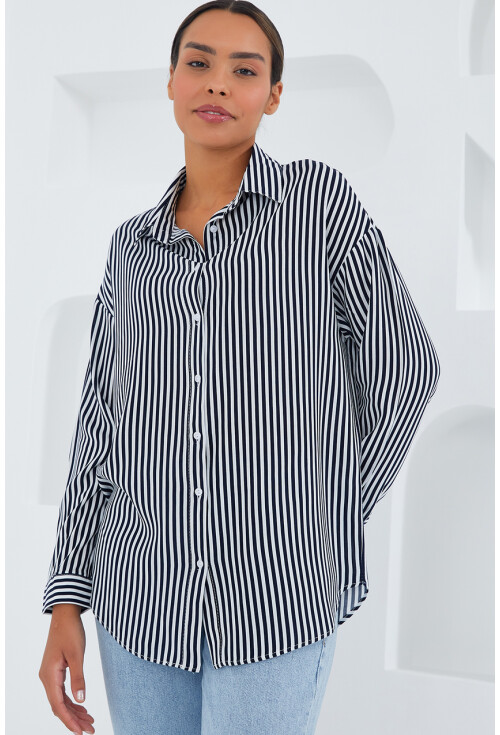 3900 Oversize Uzun Basic Gömlek