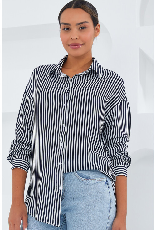 3900 Oversize Uzun Basic Gömlek