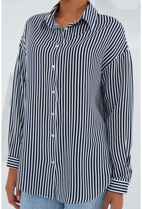3900 Oversize Uzun Basic Gömlek