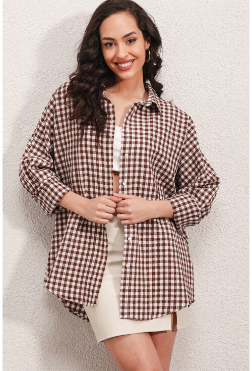 3900 Oversize Uzun Basic Gömlek