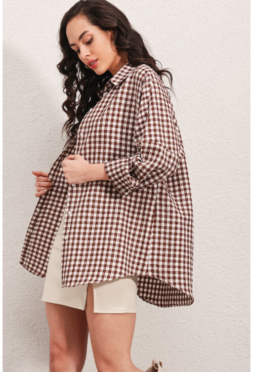 3900 Oversize Uzun Basic Gömlek