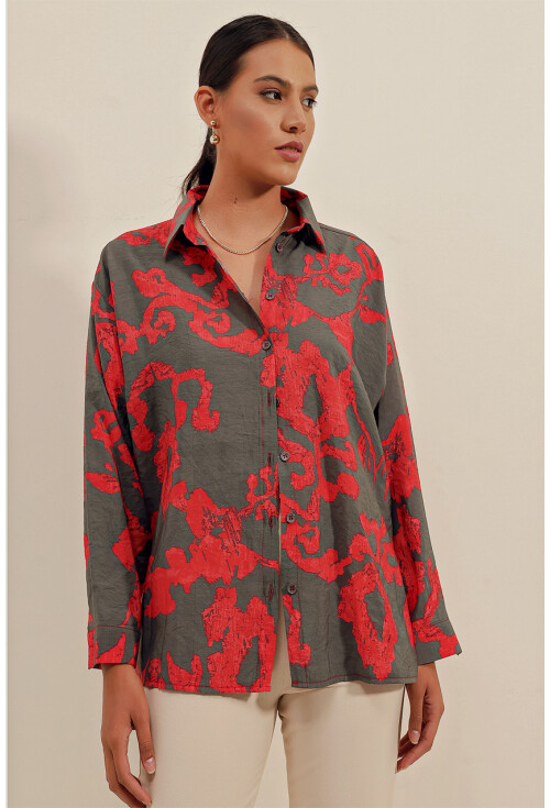 3900 Oversize Uzun Basic Gömlek