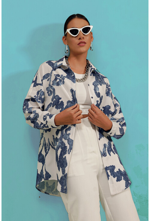 3900 Oversize Uzun Basic Gömlek