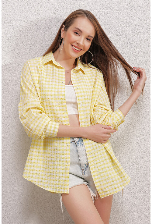 3900 Oversize Uzun Basic Gömlek