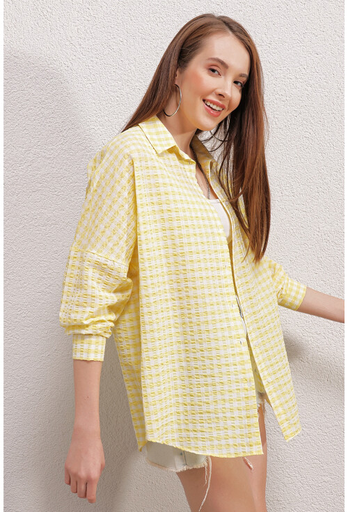3900 Oversize Uzun Basic Gömlek