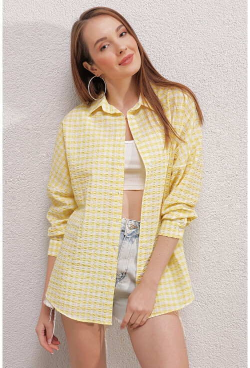 3900 Oversize Uzun Basic Gömlek