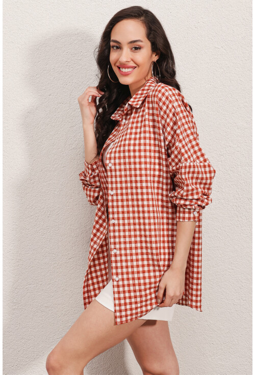 3900 Oversize Uzun Basic Gömlek