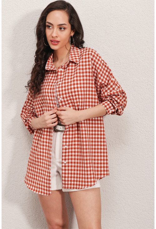 3900 Oversize Uzun Basic Gömlek