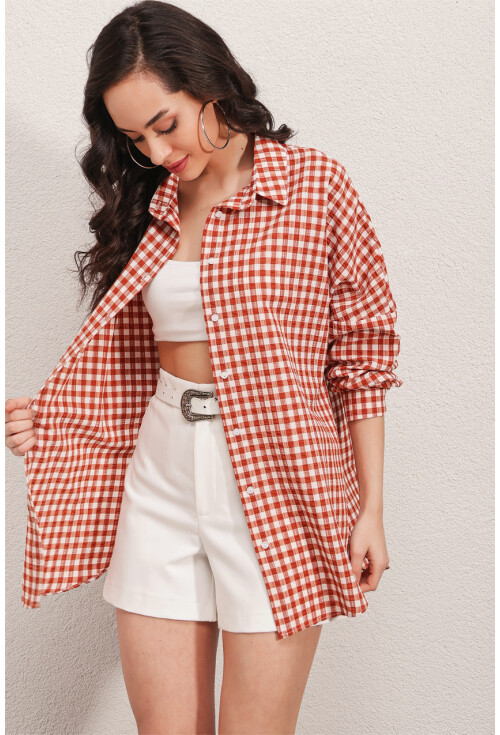 3900 Oversize Uzun Basic Gömlek