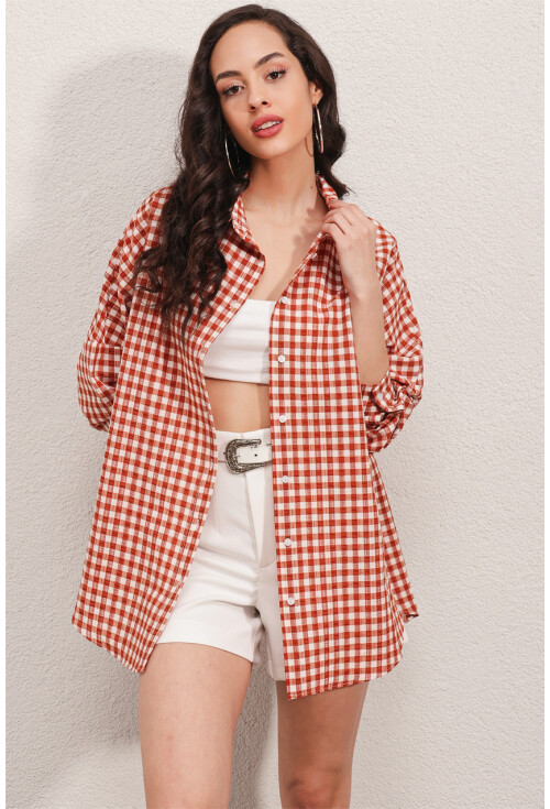 3900 Oversize Uzun Basic Gömlek