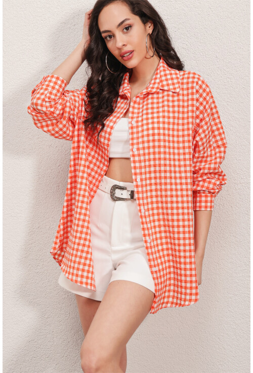 3900 Oversize Uzun Basic Gömlek