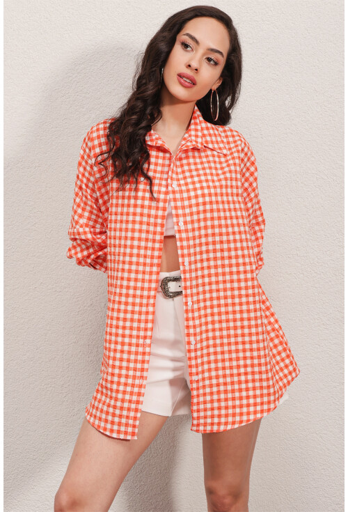 3900 Oversize Uzun Basic Gömlek