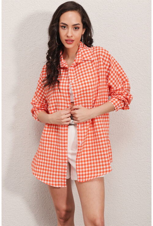 3900 Oversize Uzun Basic Gömlek