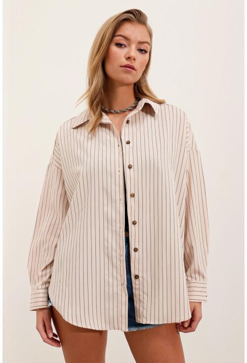 3900 Oversize Uzun Basic Gömlek