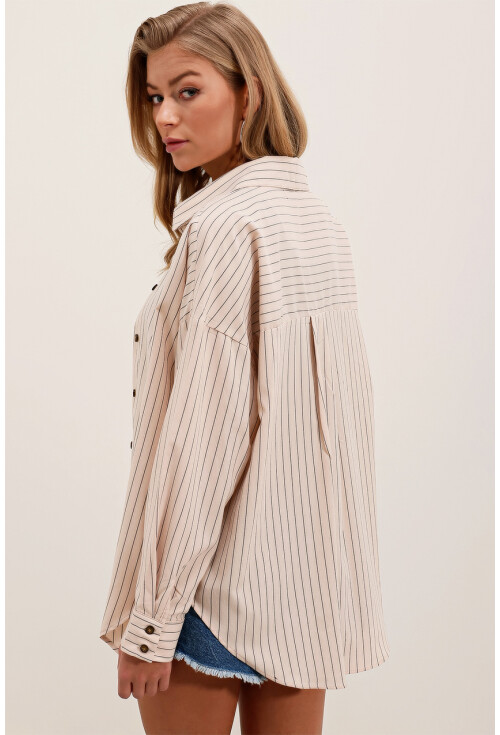 3900 Oversize Uzun Basic Gömlek
