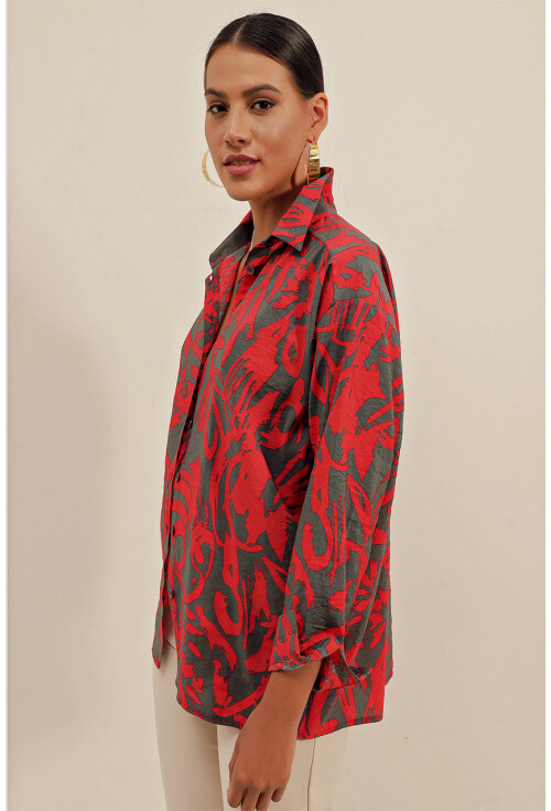 3900 Oversize Uzun Basic Gömlek