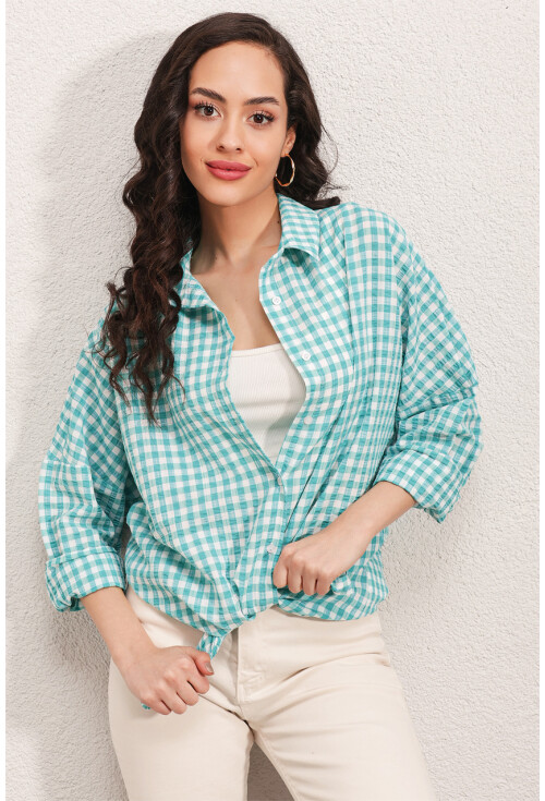 3900 Oversize Uzun Basic Gömlek