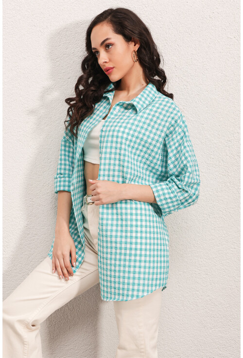 3900 Oversize Uzun Basic Gömlek
