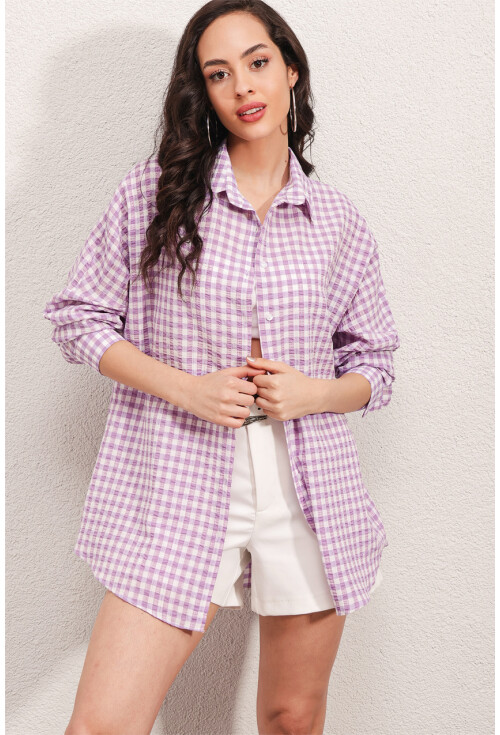 3900 Oversize Uzun Basic Gömlek