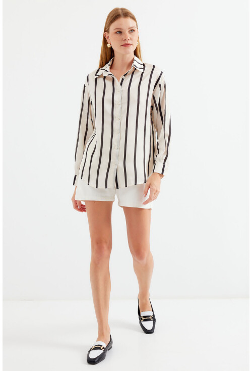 3964 Light Draped Satin Shirt