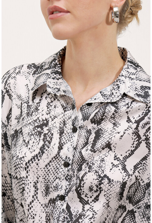 3964 Hafif Dökümlü Saten Gömlek