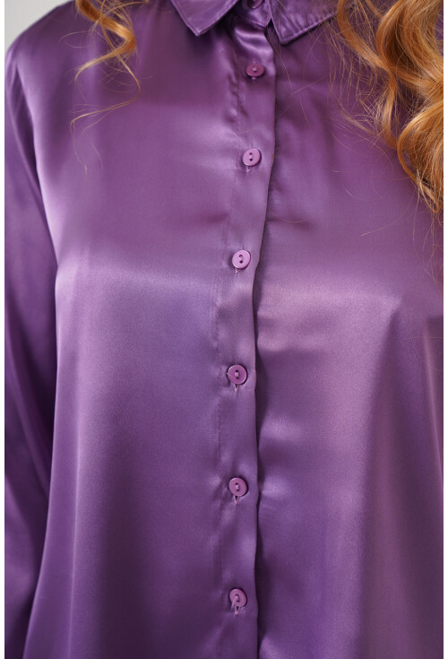 3964 Hafif Dökümlü Saten Gömlek