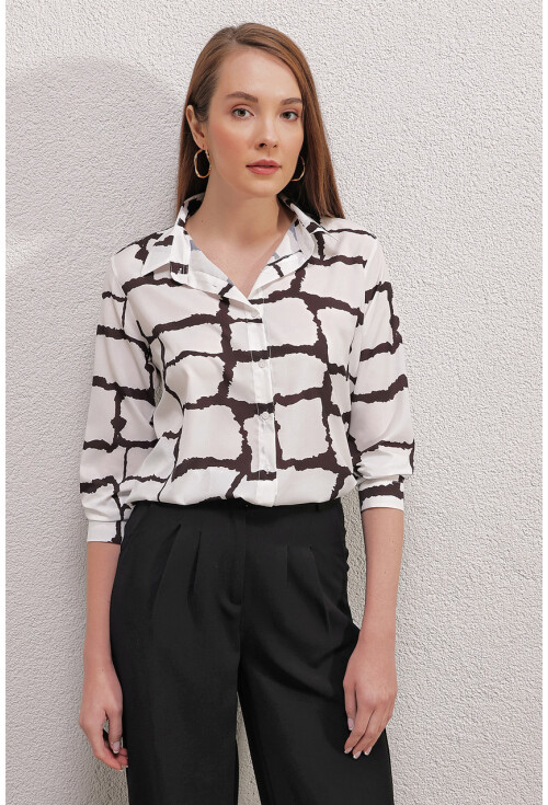 3964 Light Draped Satin Shirt