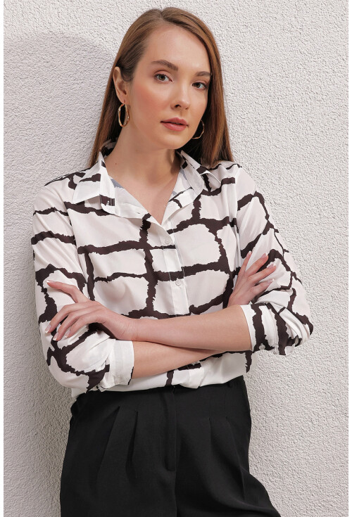 3964 Light Draped Satin Shirt