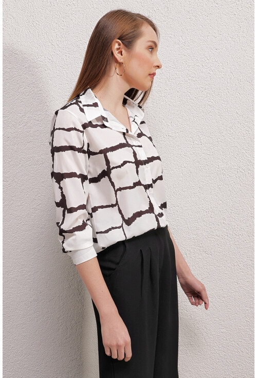 3964 Light Draped Satin Shirt