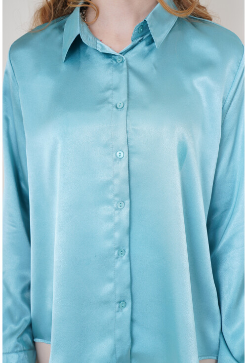 3964 Hafif Dökümlü Saten Gömlek