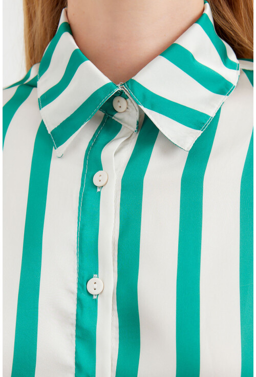 3964 Light Draped Satin Shirt