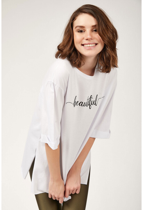 4157 Beautiful Yazılı T-Shirt