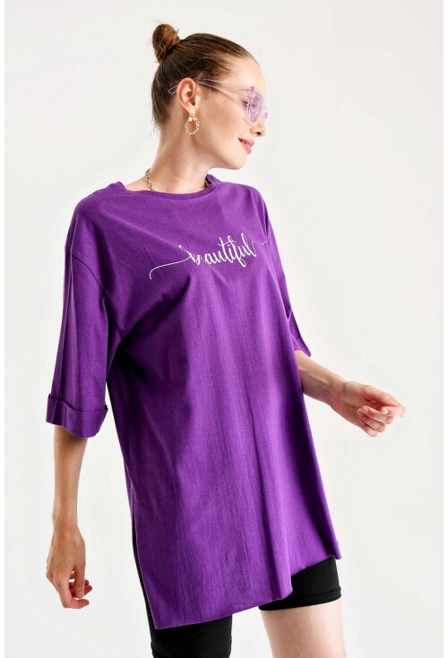 4157 Beautiful Yazılı T-Shirt