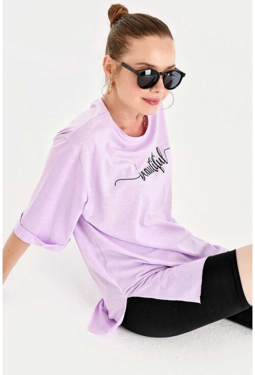 4157 Beautiful Yazılı T-Shirt