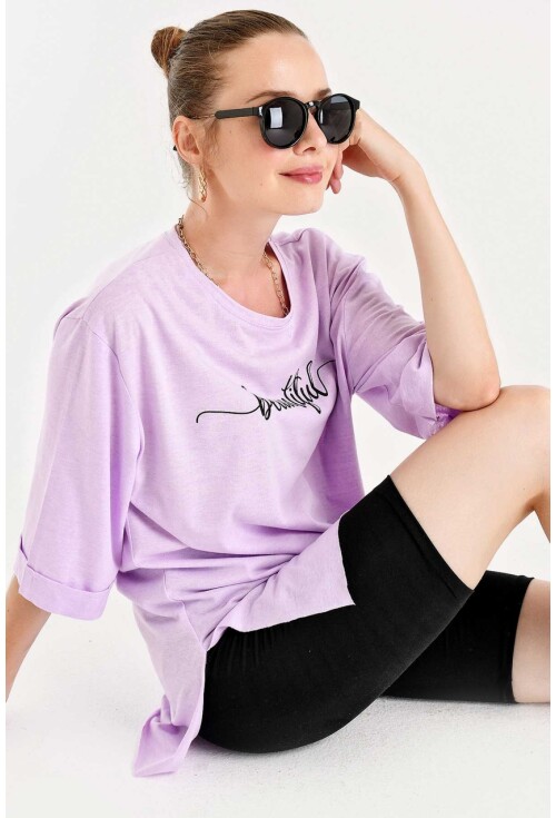 4157 Beautiful Yazılı T-Shirt