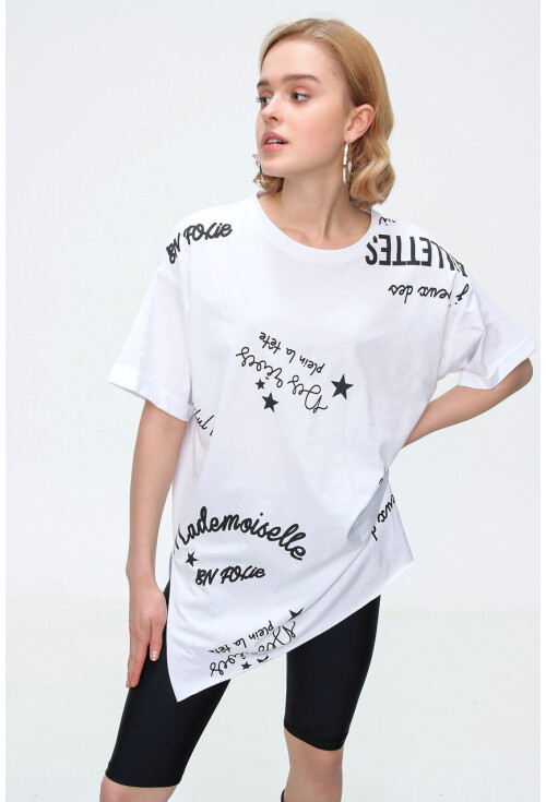 4275 Baskılı Oversize Tshirt