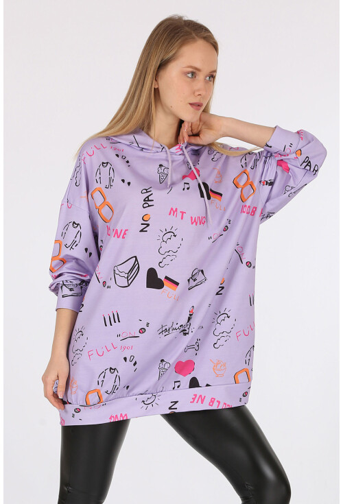 4289 Kapüşonlu Oversize Sweatshirt