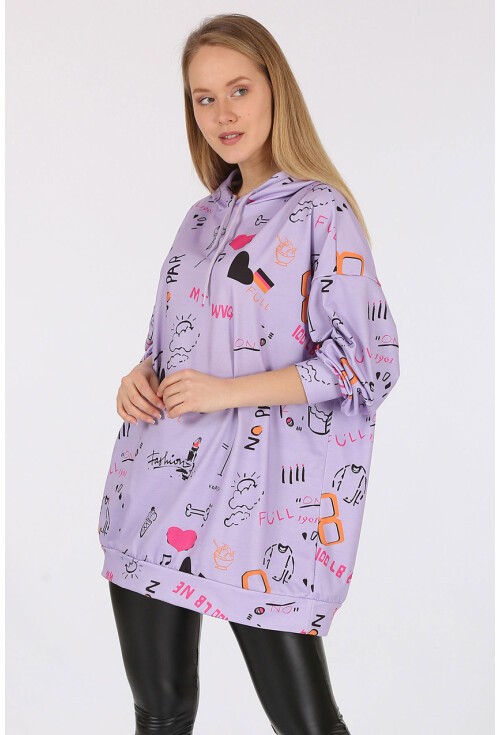4289 Kapüşonlu Oversize Sweatshirt