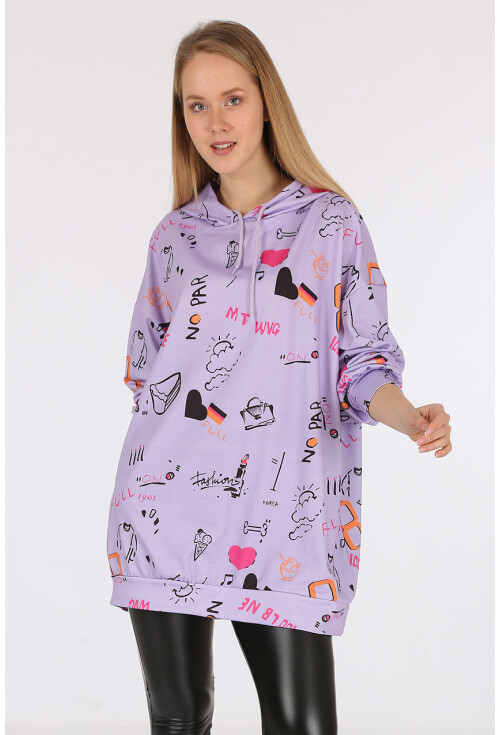 4289 Kapüşonlu Oversize Sweatshirt