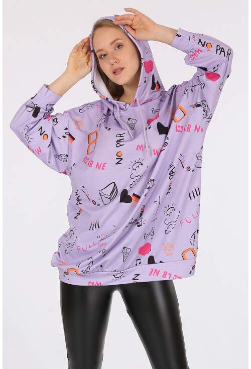 4289 Kapüşonlu Oversize Sweatshirt