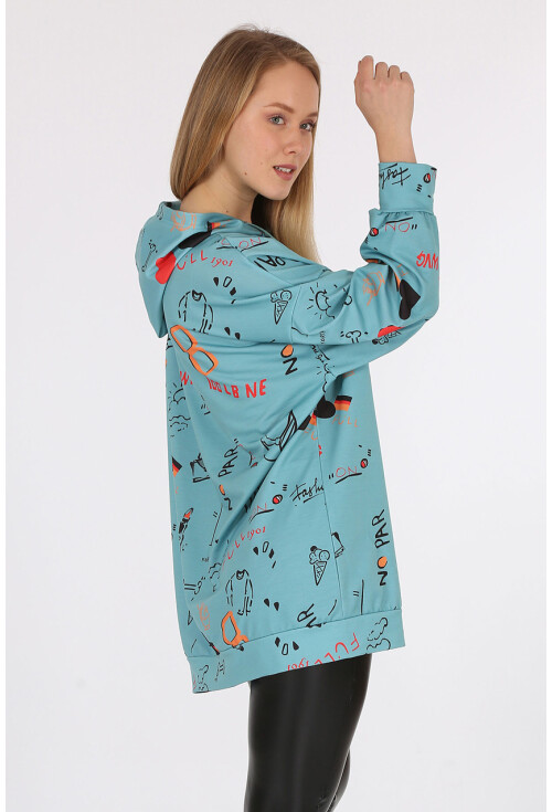 4289 Kapüşonlu Oversize Sweatshirt