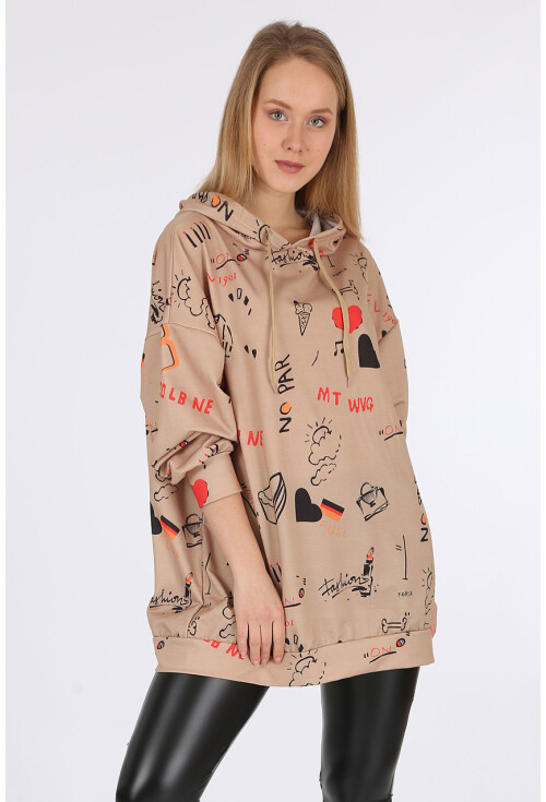 4289 Kapüşonlu Oversize Sweatshirt