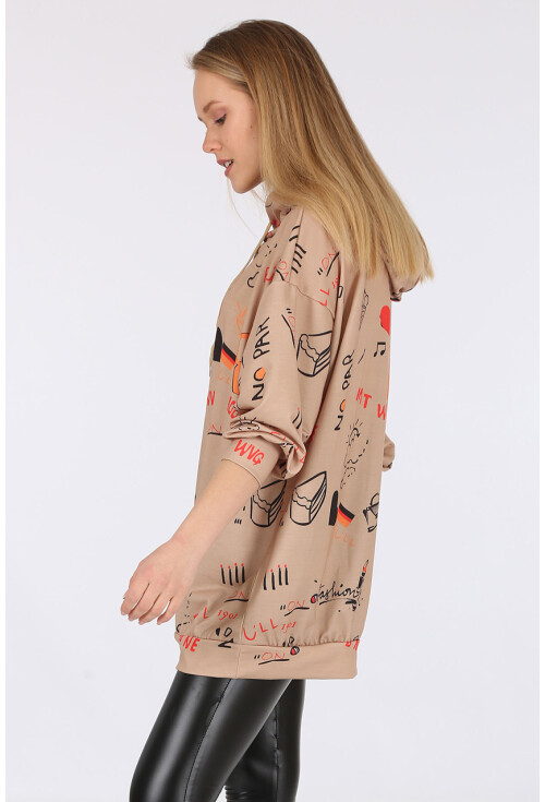 4289 Kapüşonlu Oversize Sweatshirt