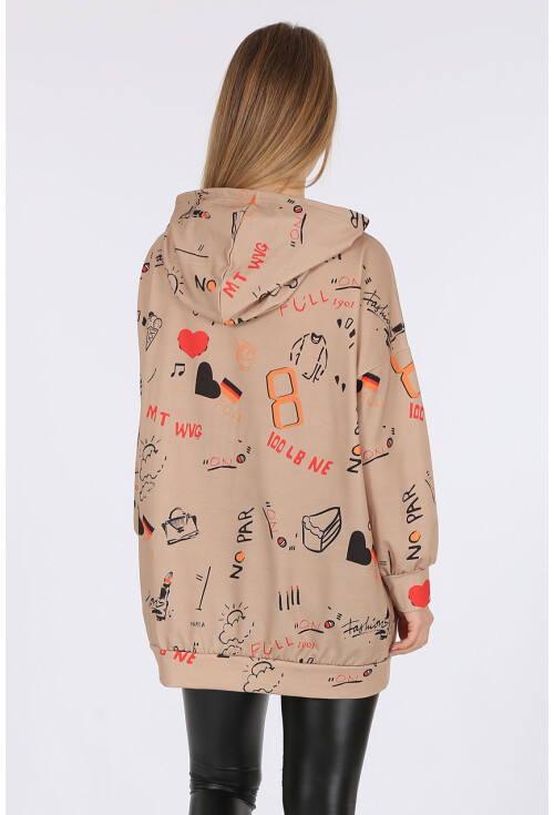 4289 Kapüşonlu Oversize Sweatshirt