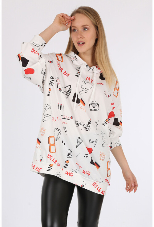 4289 Kapüşonlu Oversize Sweatshirt
