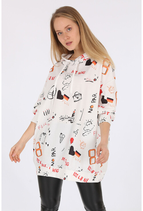 4289 Kapüşonlu Oversize Sweatshirt