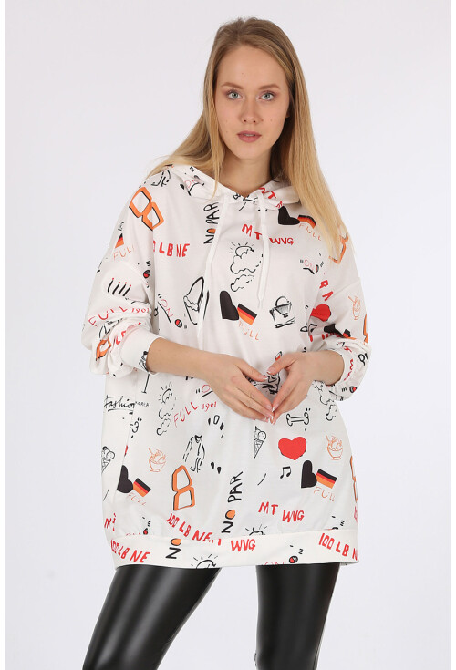 4289 Kapüşonlu Oversize Sweatshirt